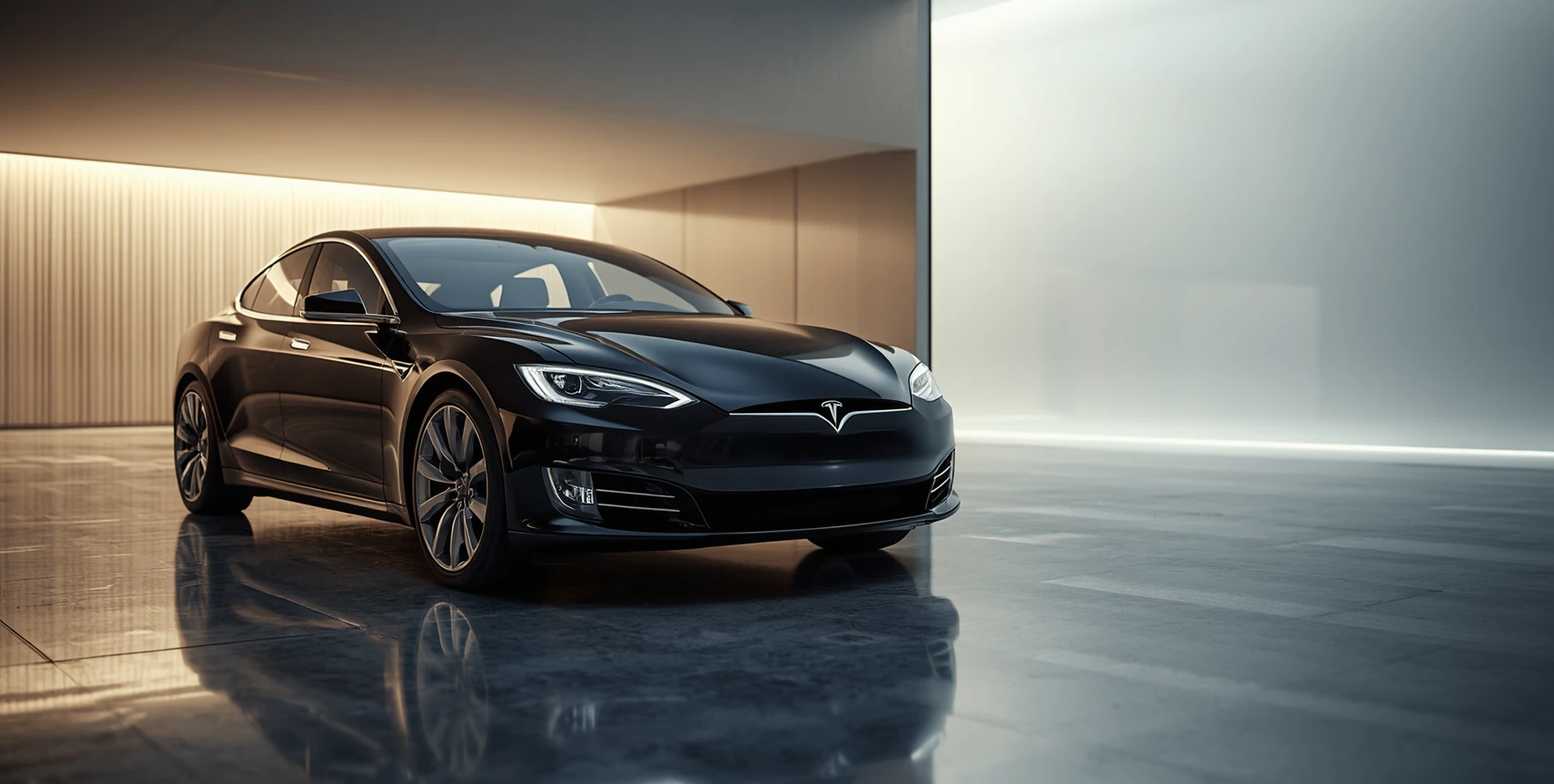 Tesla Model S noire proposée par AD&S VTC — vue extérieure